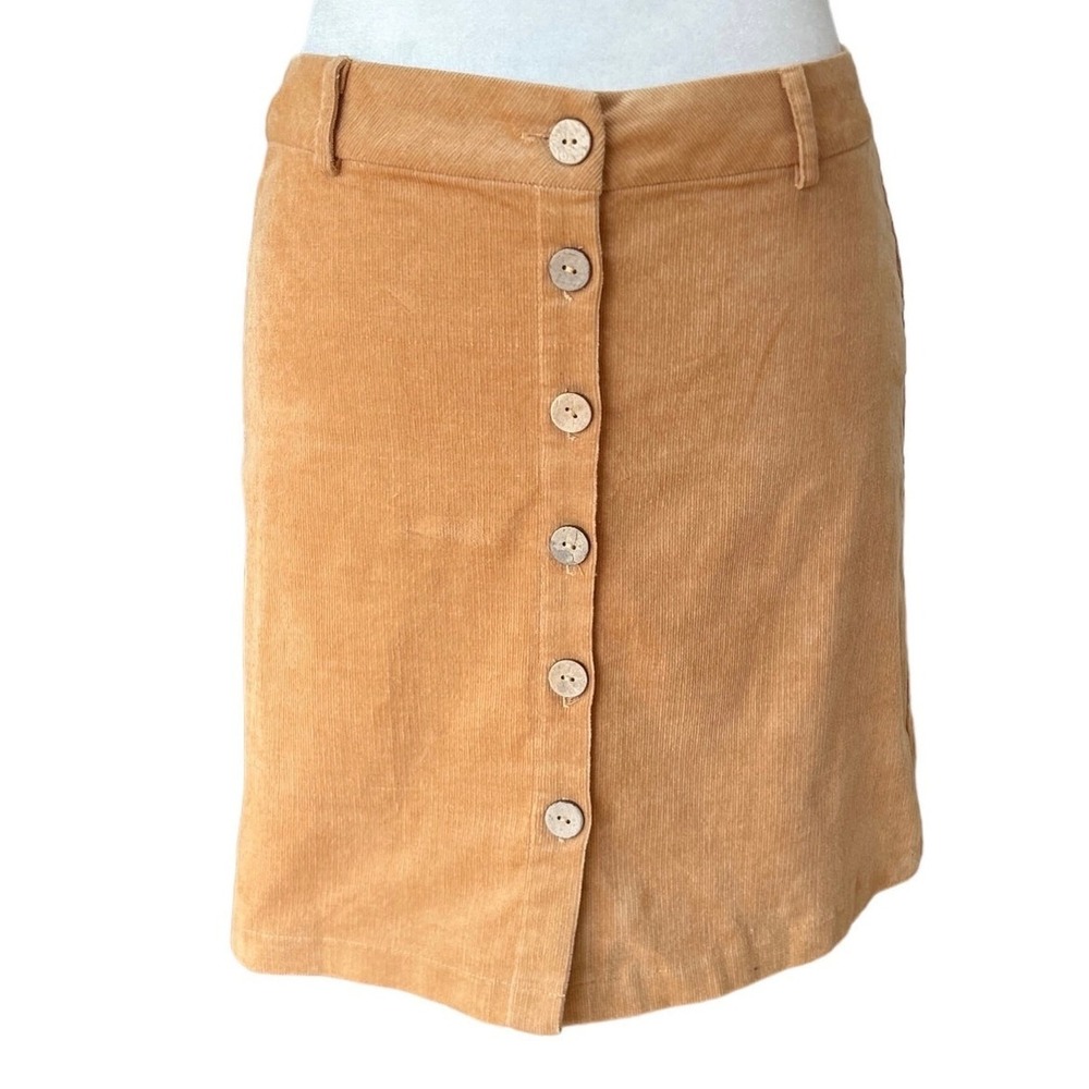 Chocolate Corduroy Mini Skirt Small Tan Y2k Boho Preppy Academia‎ Boho Retro NEW